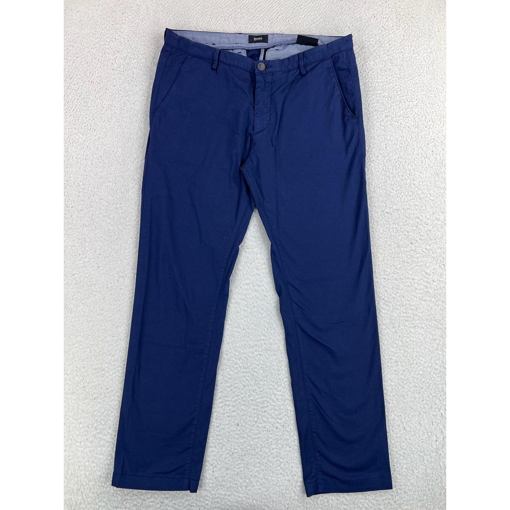 Hugo Boss Pants Mens 32x29 Blue Rice Slim Fit Stretch Cotton Chino Casual